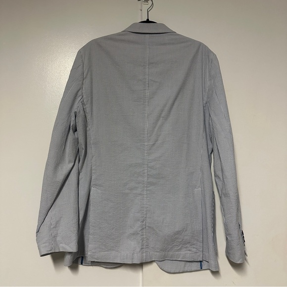 SAVILE ROW CO maddox stripped Blue cotton Blazer Men’s size 42L - Picture 7 of 7